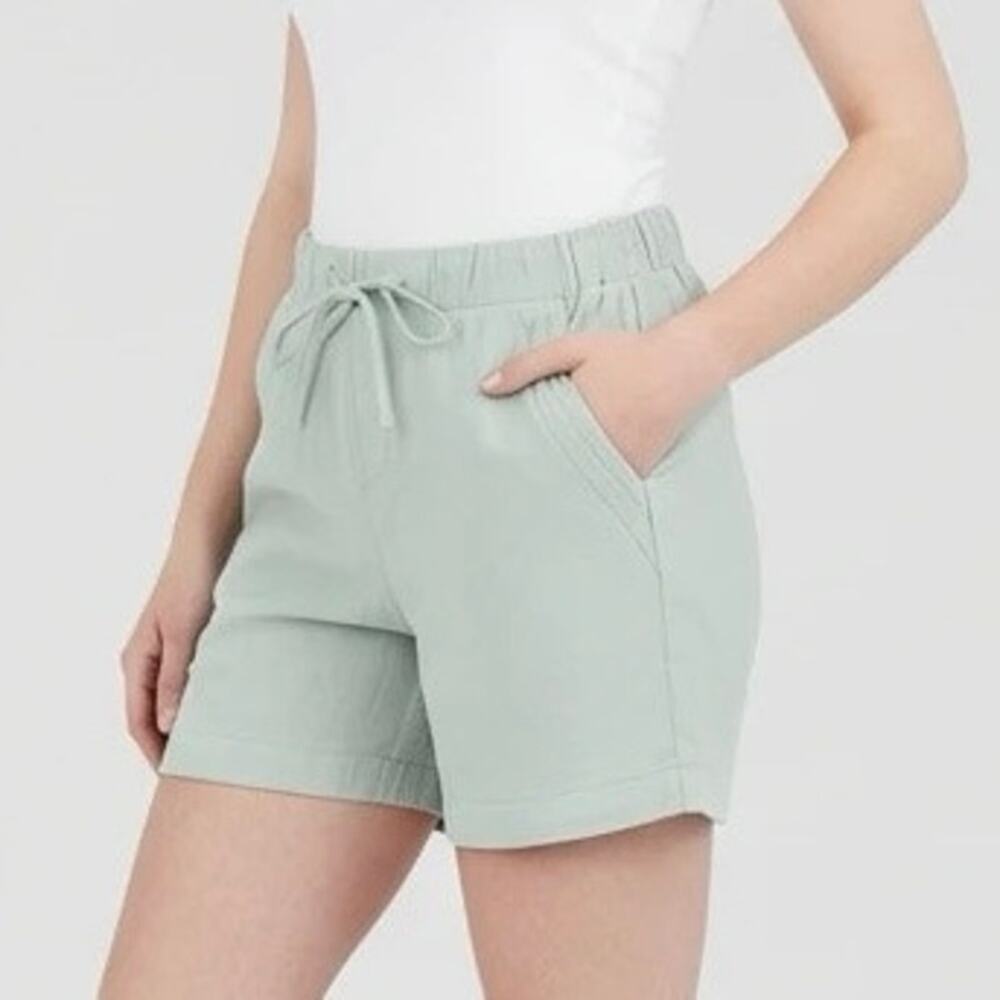 Briggs Linen Sage Green Drawstring Summer Shorts Size L